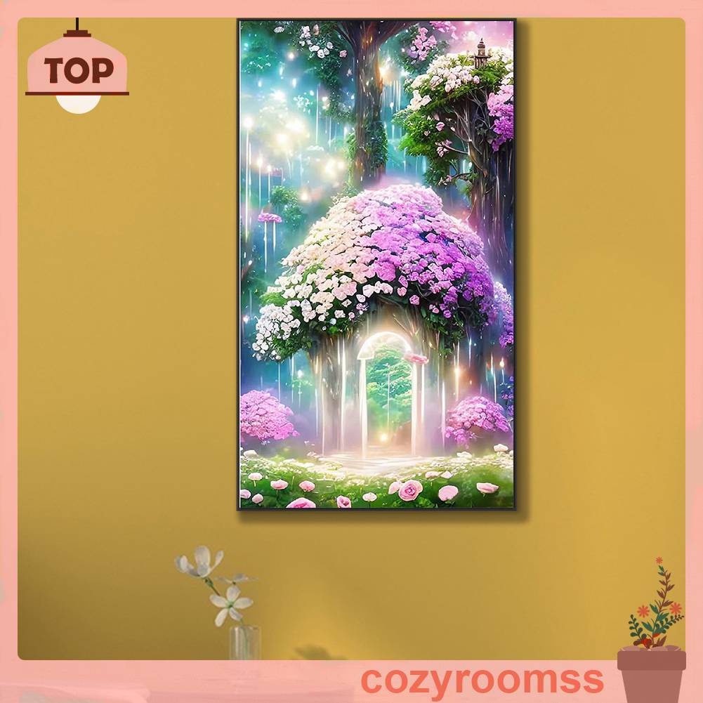 Tranh Đính Đá Kim Cương Toàn Bộ 5D DIY Hình Vẽ Cây Hoa