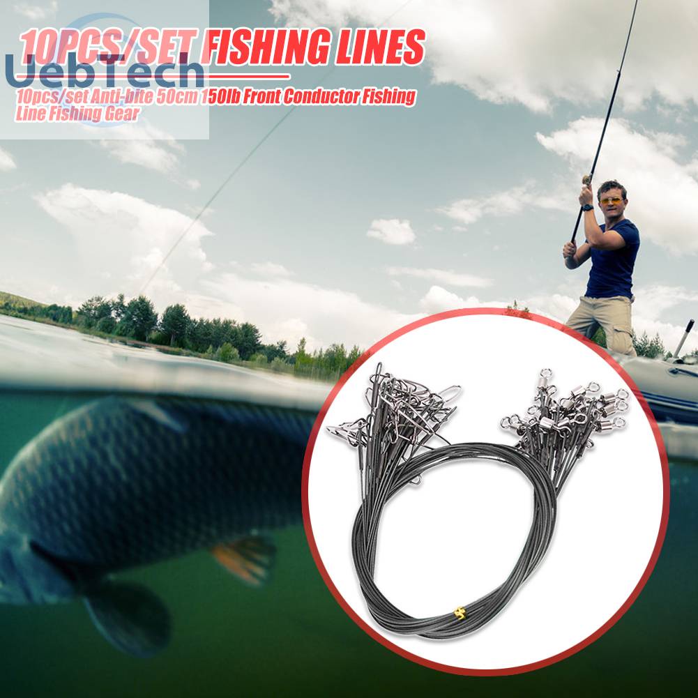 Bộ 10 Dây Câu Cá 50cm 150lb Chất Lượng Cao