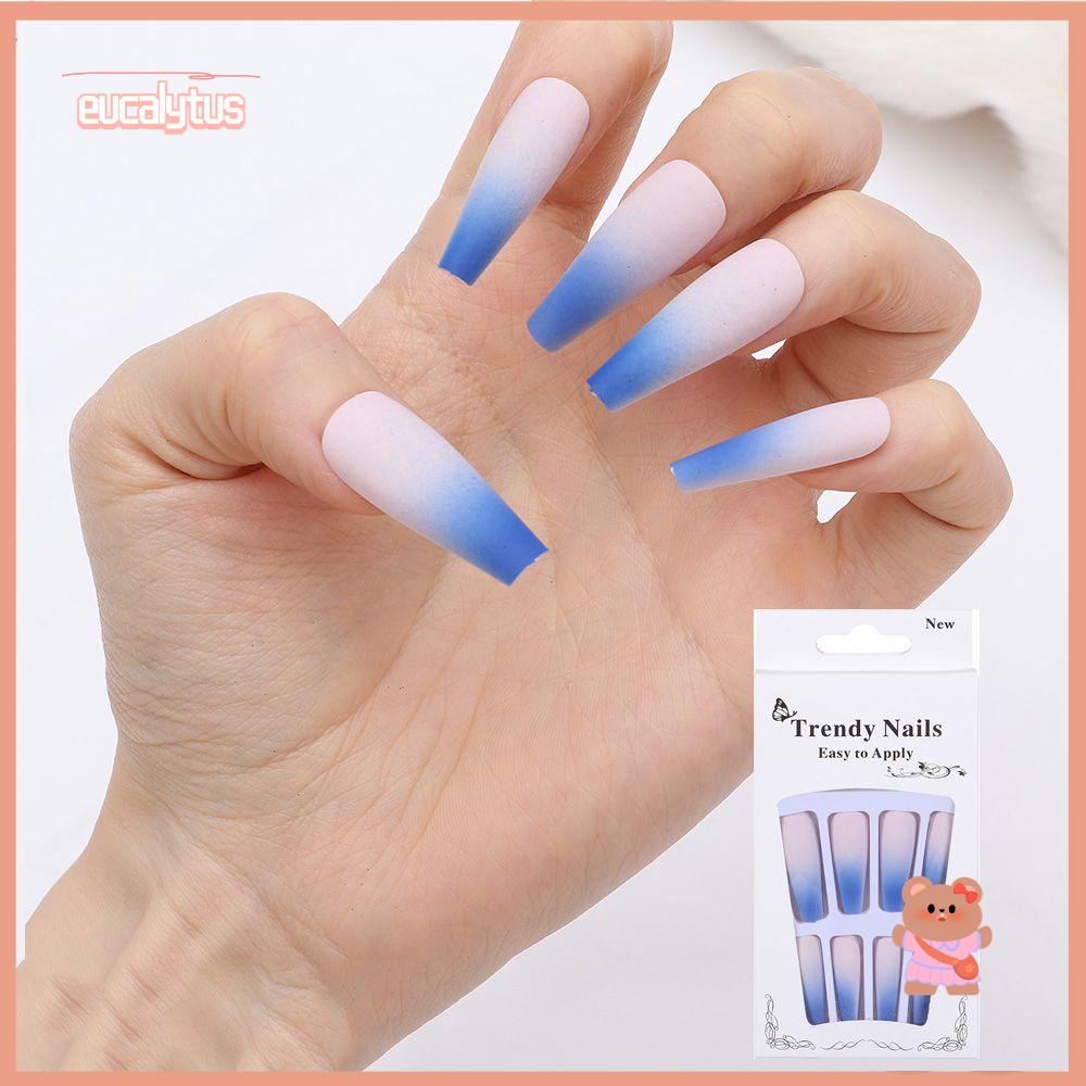 EUTUS Móng Tay Giả Múa Ba Lê Dài Hình Chữ T Màu Gradient