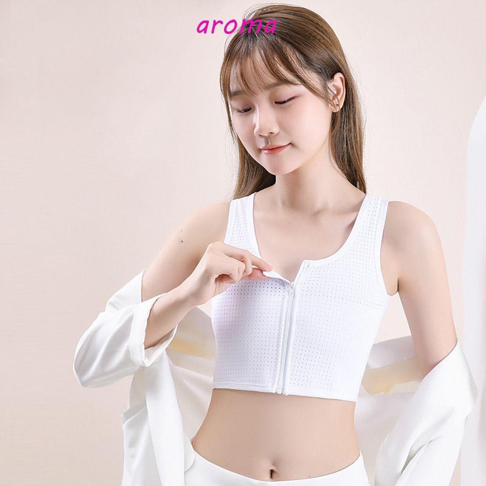 AROMA Áo Lót Nâng Ngực Không Gọng Khóa Kéo Thoáng Khí Thoải Mái Cho Nữ