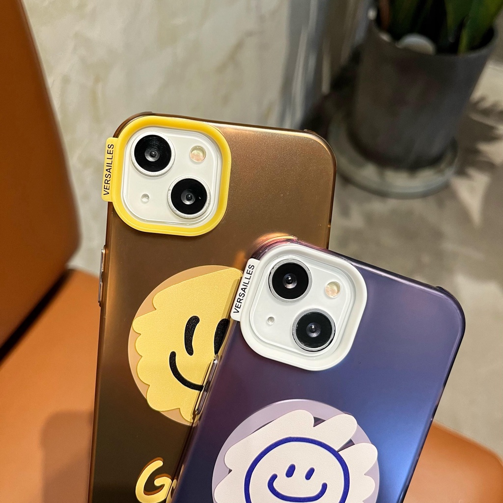 Ốp Điện Thoại Tpu Mềm Nhám Trong Suốt In Họa Tiết Mặt Cười Có Nam Châm Cho iPhone 14 Pro Max 13 12 11