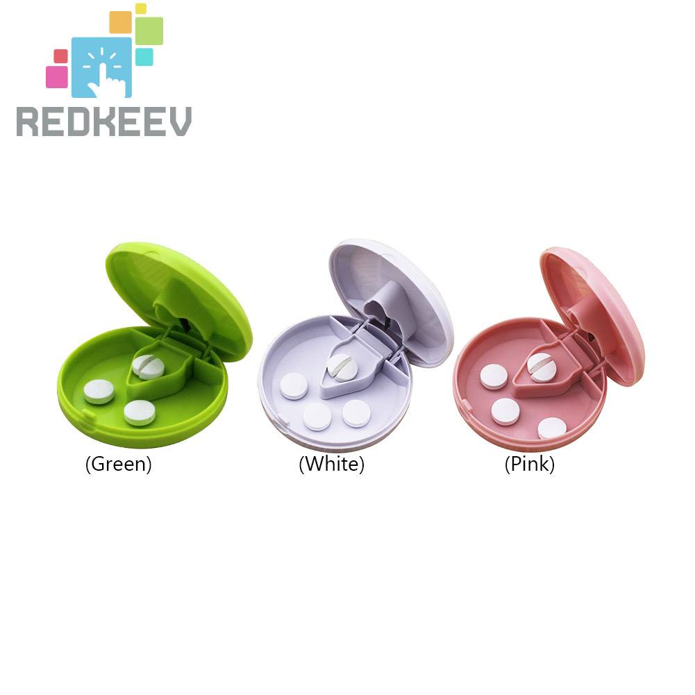 Dụng Cụ Cắt Thuốc Mini Bằng Nhựa Hình Tròn Tiện Dụng Mang Theo Du Lịch