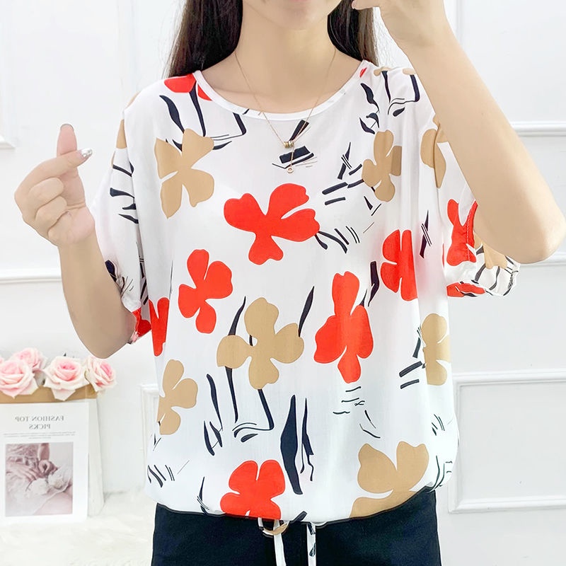 Áo Thun Tay Ngắn Dáng Rộng Hoạ Tiết In Có Size Lớn