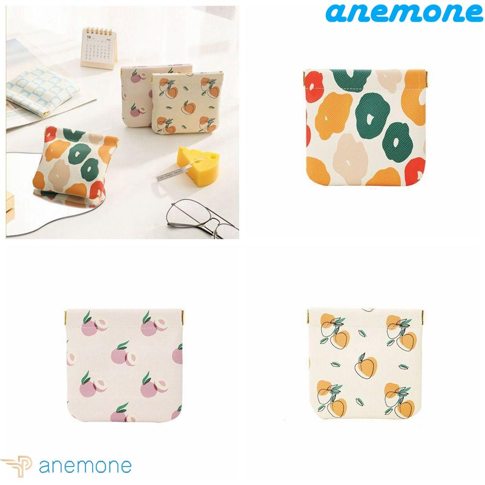 Túi Đựng Mỹ Phẩm Mini Bằng Da Pu Tự Động Đóng In Họa Tiết Xinh Xắn Cho Nữ