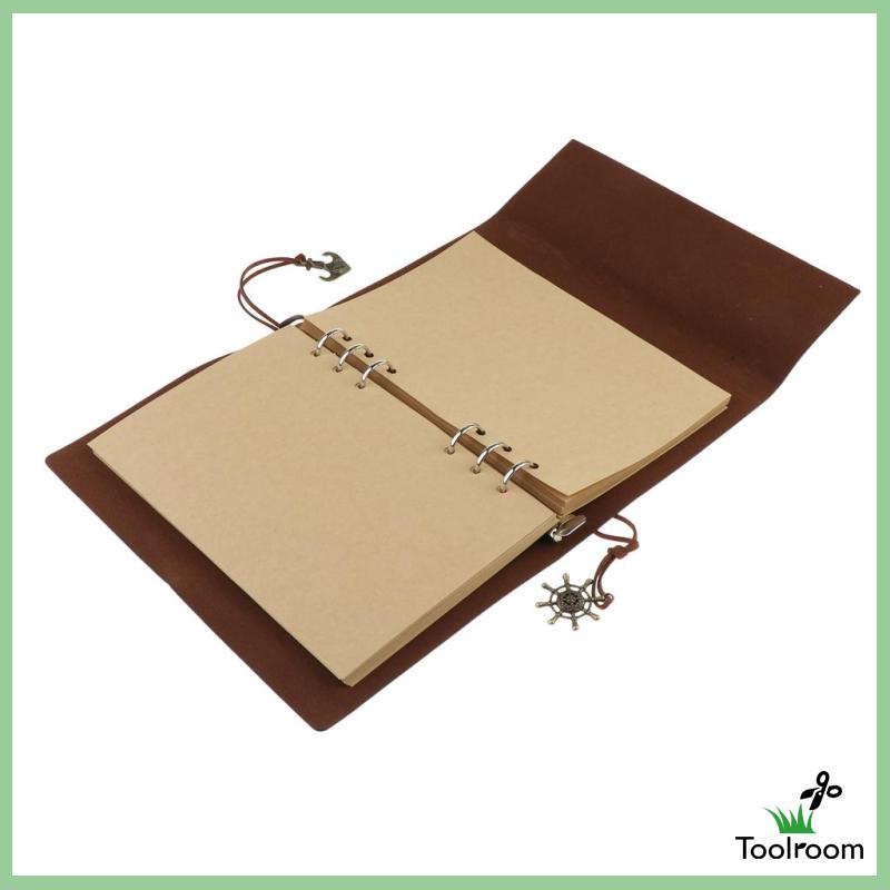 Sổ Tay Bìa Da Màu Trơn Họa Tiết Lá Cây Dành Cho Đi Du Lịch