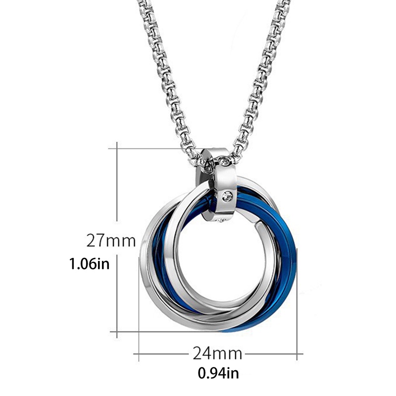 Ygt Vòng cổ Mặt Hình Chiếc Nhẫn Bằng Thép Không Gỉ Phong Cách Retro Cá Tính Cho Nam