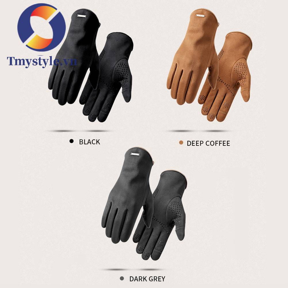 Găng Tay Da Lộn Giữ Ấm Khi Lái Xe Có Thể Chạm Màn Hình Cảm