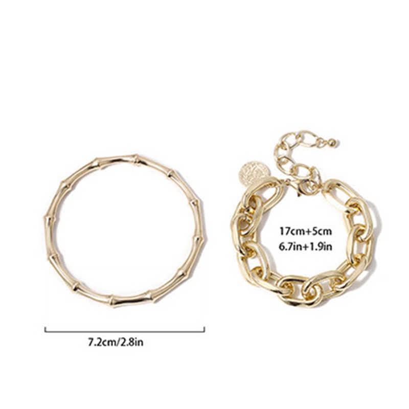 Ygt Set 2 Vòng Tay Chuỗi Hạt Tre Nhiều Lớp Phong Cách Retro Cho Nữ