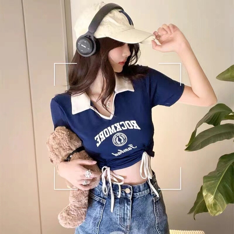 Áo Thun Polo Ngắn Tay Màu Sắc Thời Trang Dành Cho Nữ