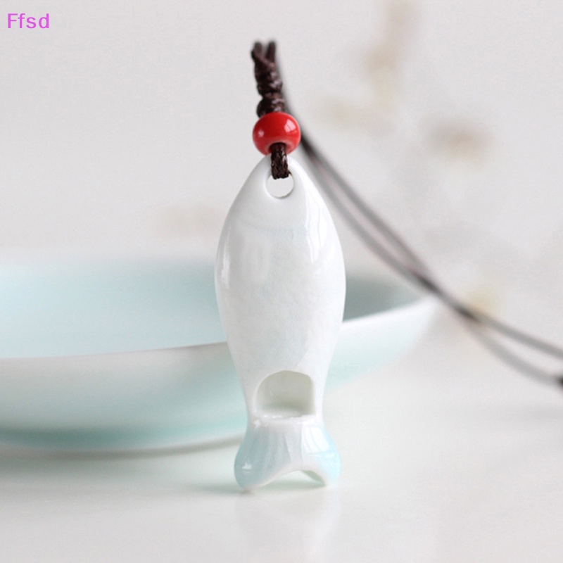 {Ffsd} Vòng cổ Mặt Hình Cá Gốm Sứ Có Còi Làm Quà Tặng Trang Sức Cổ Điển Cho Trẻ Em