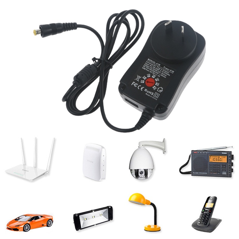 Bộ Nguồn AC Đa Năng Alli 41W USB + 6V-24V