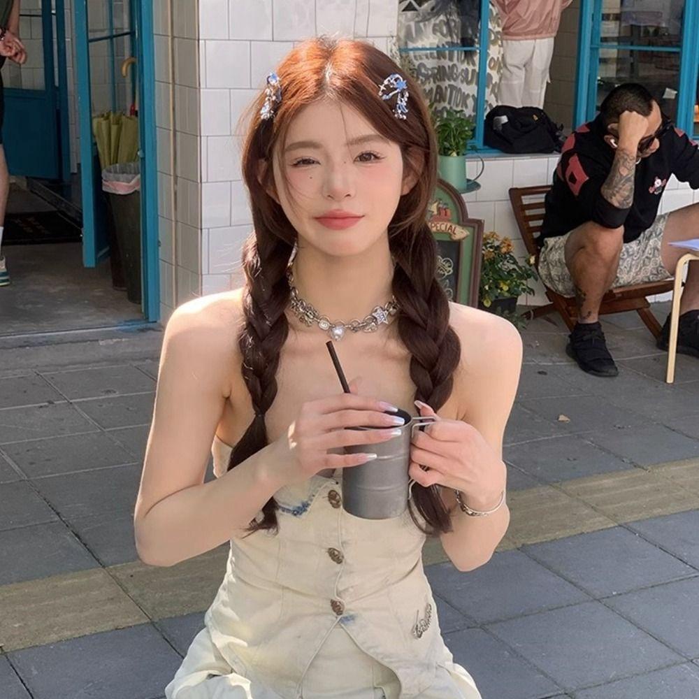 MIQUEL Kẹp Tóc Y2k Hình Ngôi Sao Năm Cánh Bằng Hợp Kim Cá Tính Cho Nữ