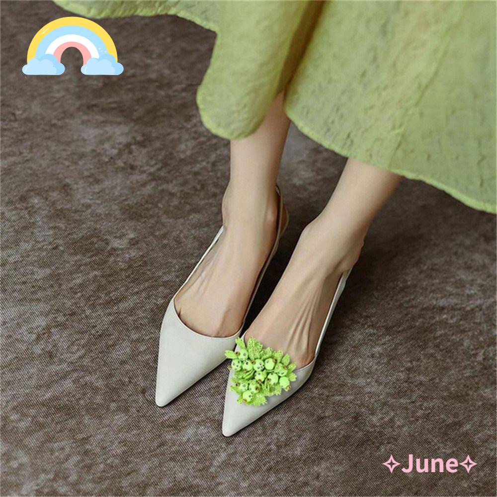 JUNE Set 2 Phụ Kiện Trang Trí Giày Cao Gót Tháo Rời Được Tiện Lợi