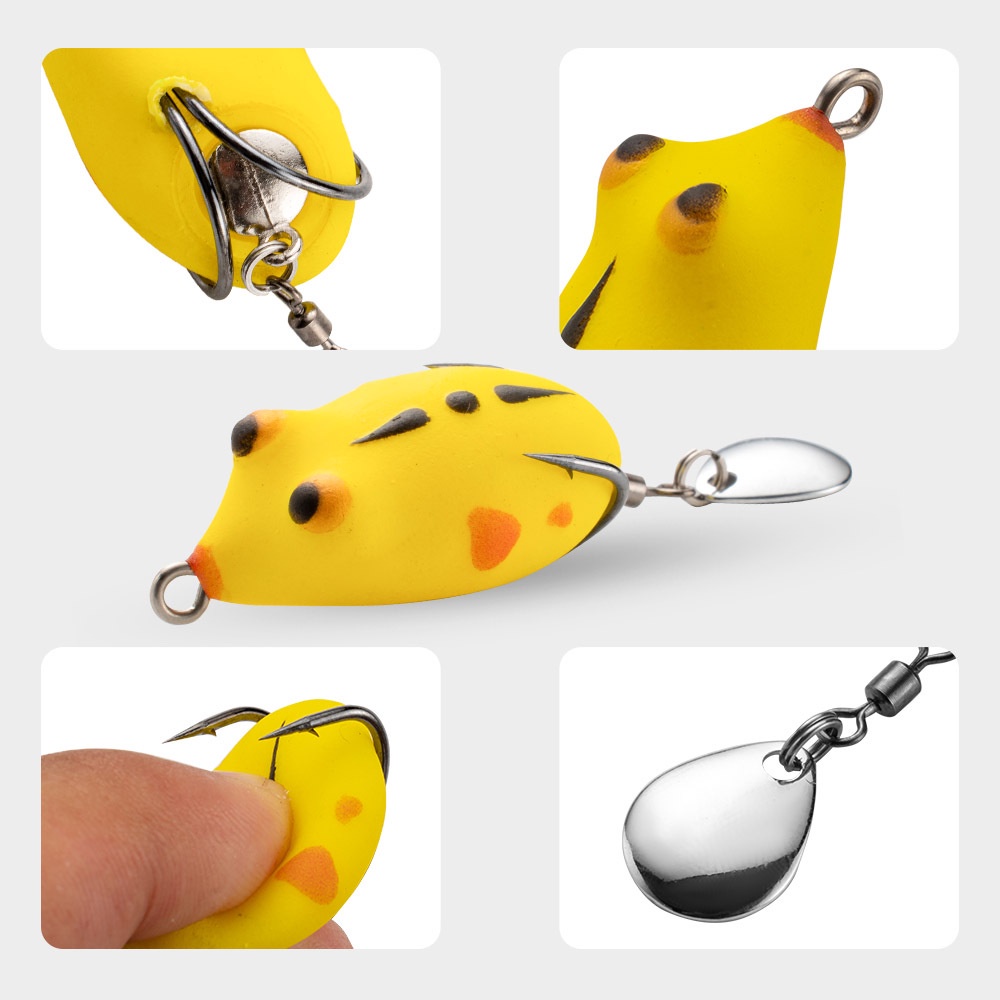 Mồi Câu Cá Giả Hình Con Ếch Bằng Cao Su Mềm 35mm / 5.8g