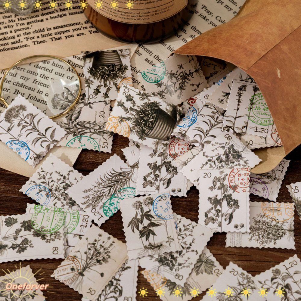FOREVER Set 46 Miếng Dán Trang Trí Sổ Tay / Nhật Ký / Album Ảnh Tự Dính Kiểu Retro