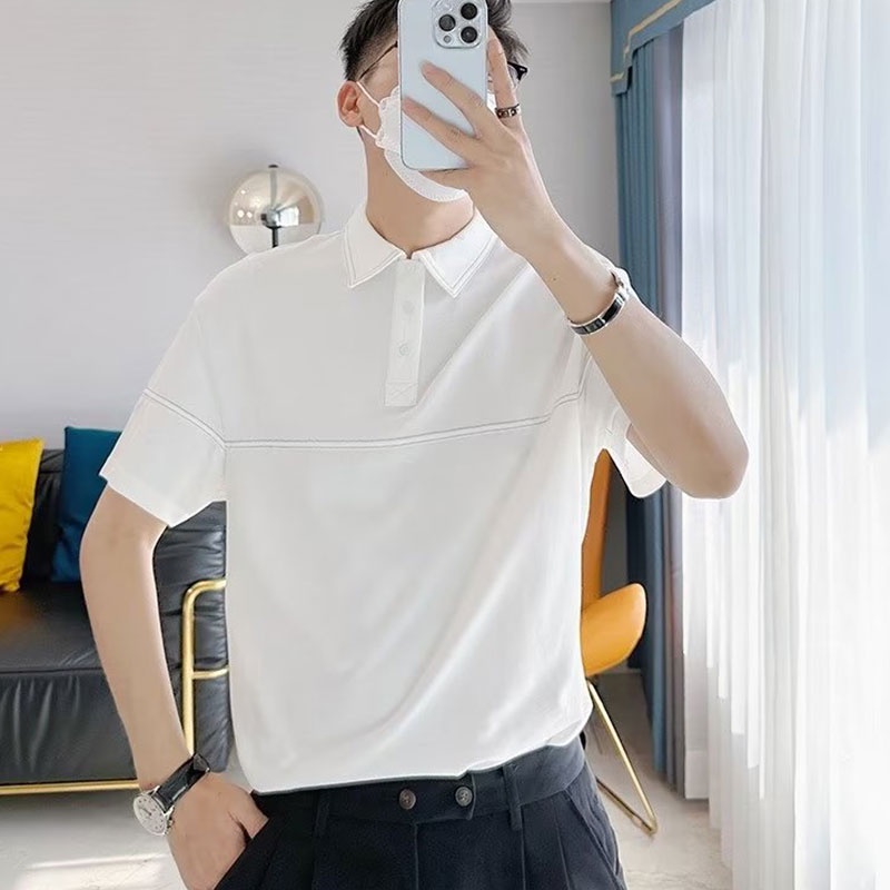 Áo polo Ngắn Tay Màu Trơn Thời Trang Mùa Hè Cho Nam