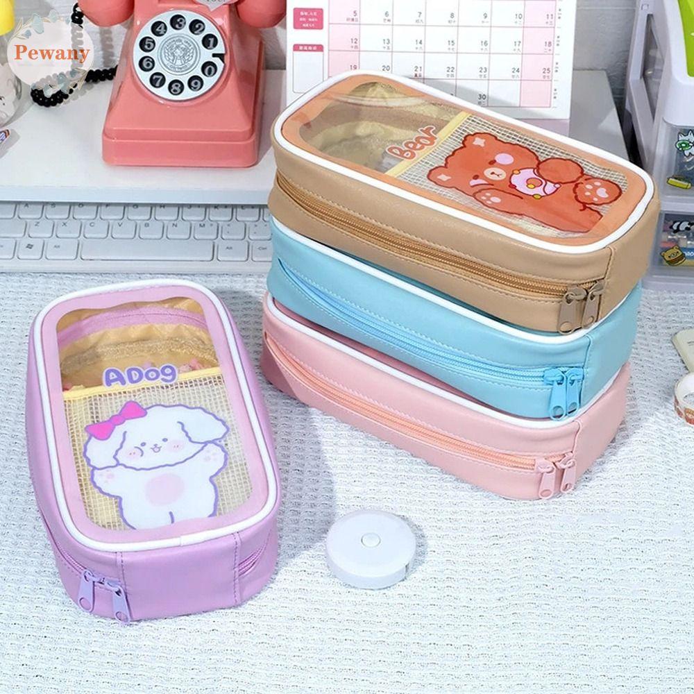 PEWANY Túi Đựng Bút Trong Suốt Hình Thỏ Dễ Thương Có Khóa Kéo