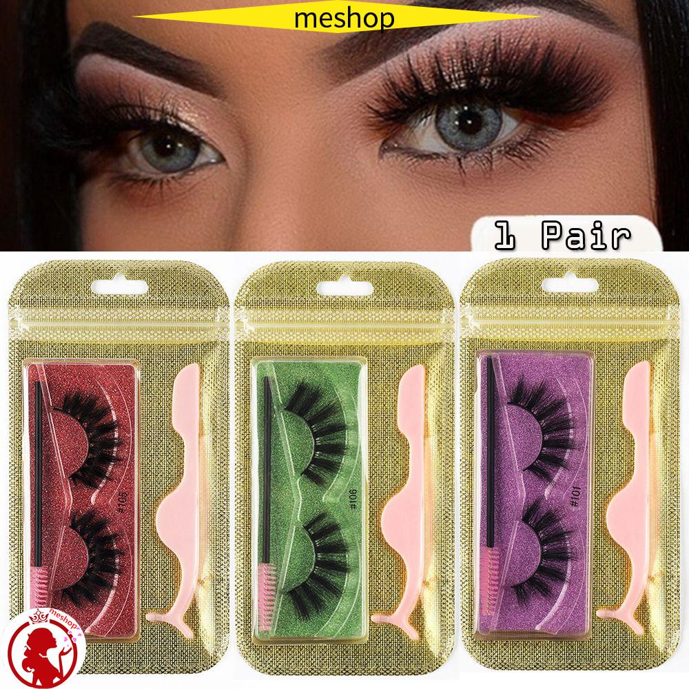ME 1 Bộ Lông Mi Giả Bằng Lông Chồn Siêu Nhẹ Handmade