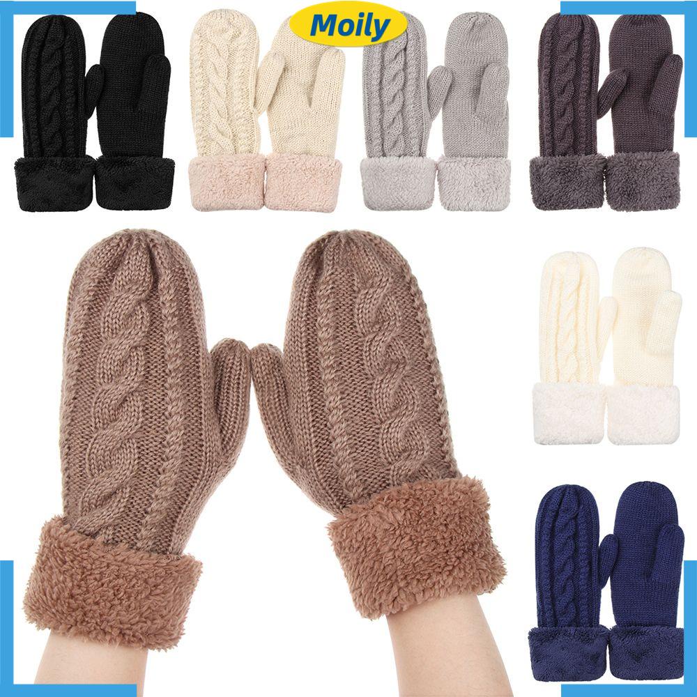 MOILYVN Găng Tay Lông Nhung Dày Dặn Ấm Áp Hợp Thời Trang
