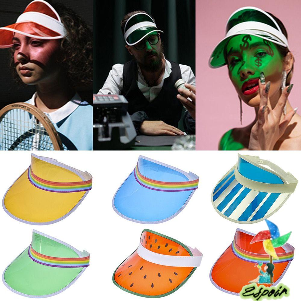ESPO Mũ Lưỡi Trai Hở Chóp Màu Trong Suốt Phong Cách Thể Thao Thời Trang Mùa Hè