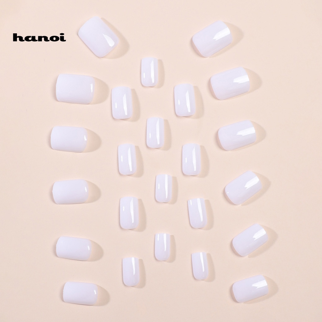 1 Bộ Móng Tay Giả Màu Trơn Chống Vỡ Có Thể Tháo Rời