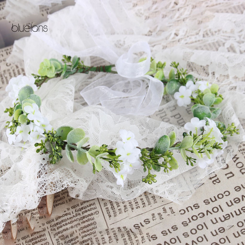 Vương Miện Cài Tóc Phối Lưới Đính Hoa Lá Phong Cách Bohemian Cho Cô Dâu