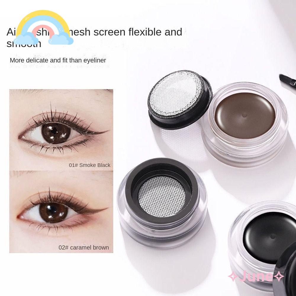 JUNE Gel Kẻ Mắt / Lông Mày Natura Kháng Nước Lâu Trôi Kèm Cọ Trang Điểm Cho Nữ