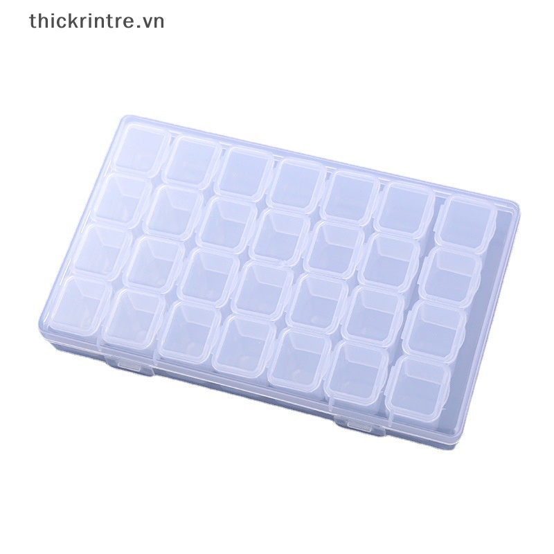1 Bộ Hộp Đựng Phụ Kiện Thêu Tranh Chữ Thập 28 Ngăn Trong Suốt DIY