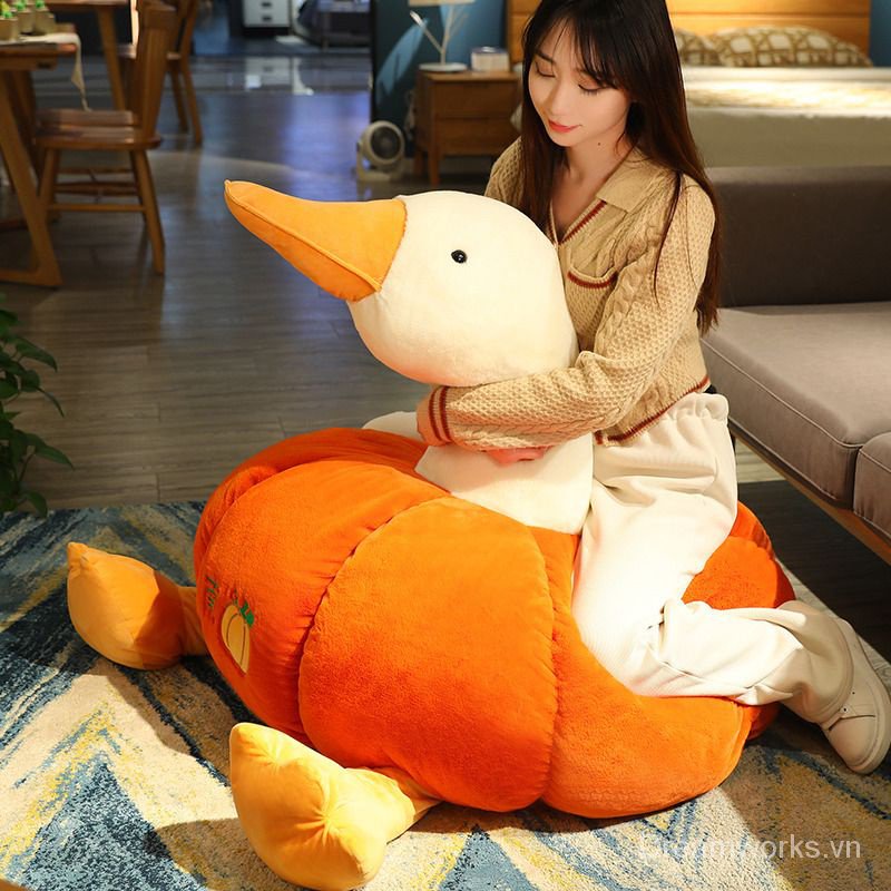 Thú Nhồi Bông Hình Vịt Bí Ngô Vịt Nhỏ Quà Tặng Sinh Nhật Phòng Khách Nữ