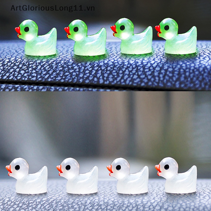 Set 10 Chú Vịt Mini Bằng Nhựa Resin Dễ Thương Trang Trí Tiểu Cảnh