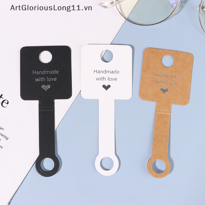 Set 50 Tấm Giấy Cứng Tự Dính 4x10cm Trưng Bày Trang Sức Vòng Đeo Tay