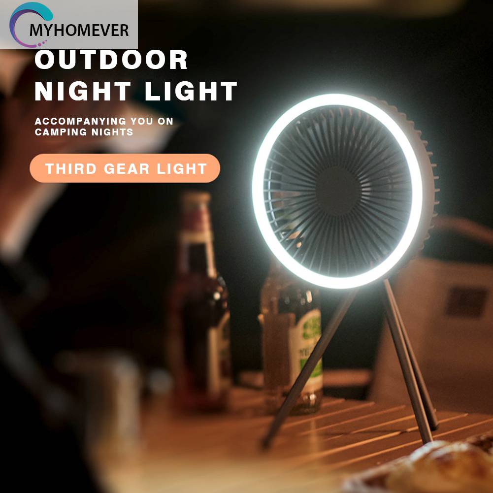 Quạt Làm Mát Để Bàn 10000mAh Sạc Cổng USB Dùng Khi Đi Cắm Trại