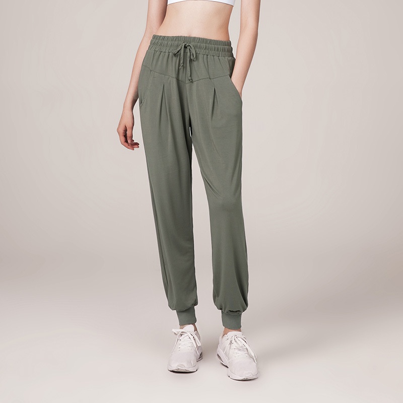 Deukio Quần Dài Thể Thao Dáng Rộng Eo Cao Nhanh Khô Thời Trang Mùa Thu Cho Nữ