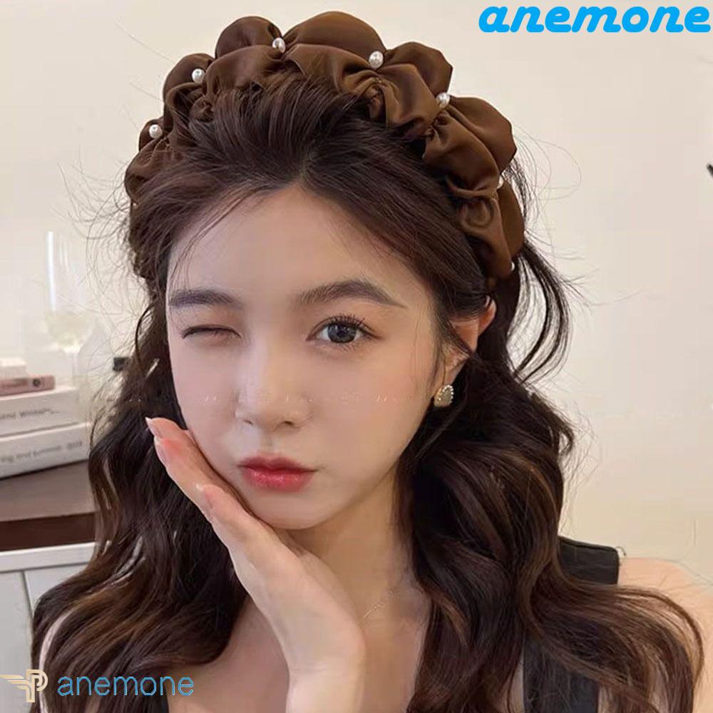 ANEMONE Cài Tóc Satin Bản Rộng Màu Sắc Ngọt Ngào Thời Trang Dự Tiệc