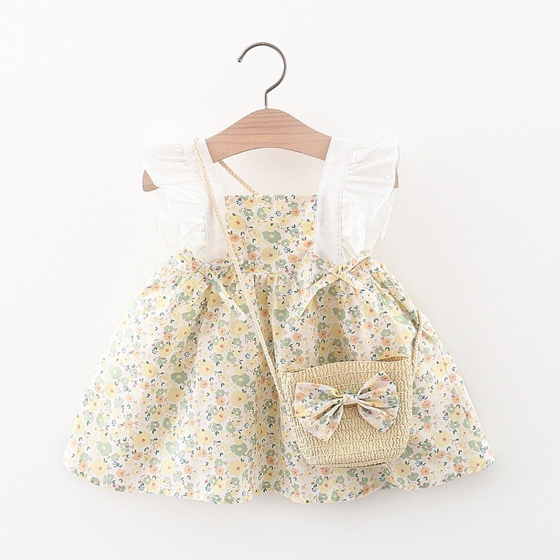 Đầm In Hoa Phong Cách Hàn Quốc Thời Trang Mùa Hè Cho Bé Gái