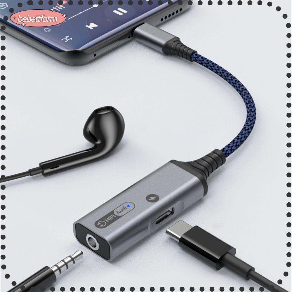 BEBETTERM Đầu Chuyển Đổi Âm Thanh 2 Trong 1 60W PD Sạc Nhanh Cho Samsung Huawei Xiaomi