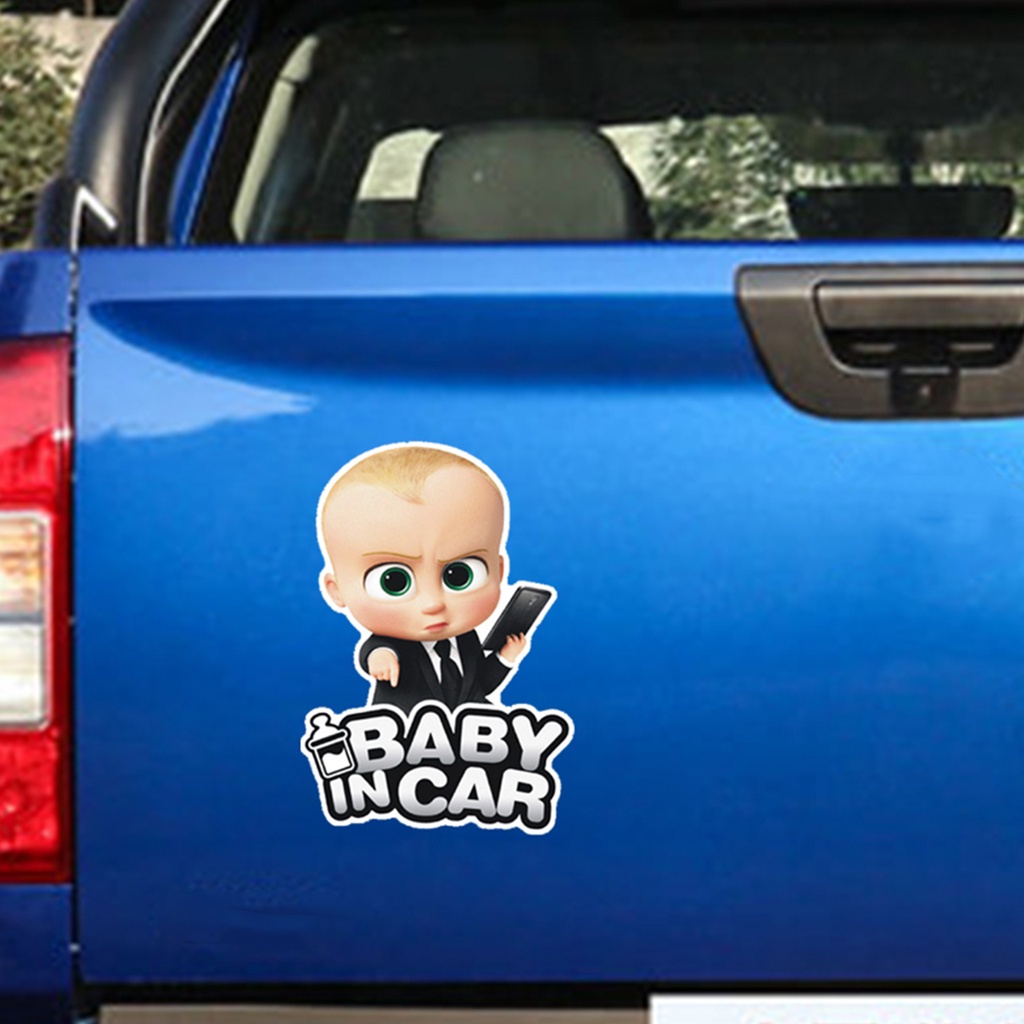 (Bất Ngờ) Đề Can Dán Xe Hơi Tự Dính Phản Quang Chống Thấm Nước Thân Thiện Với Môi Trường Hình Hoạt Hình Baby in Car