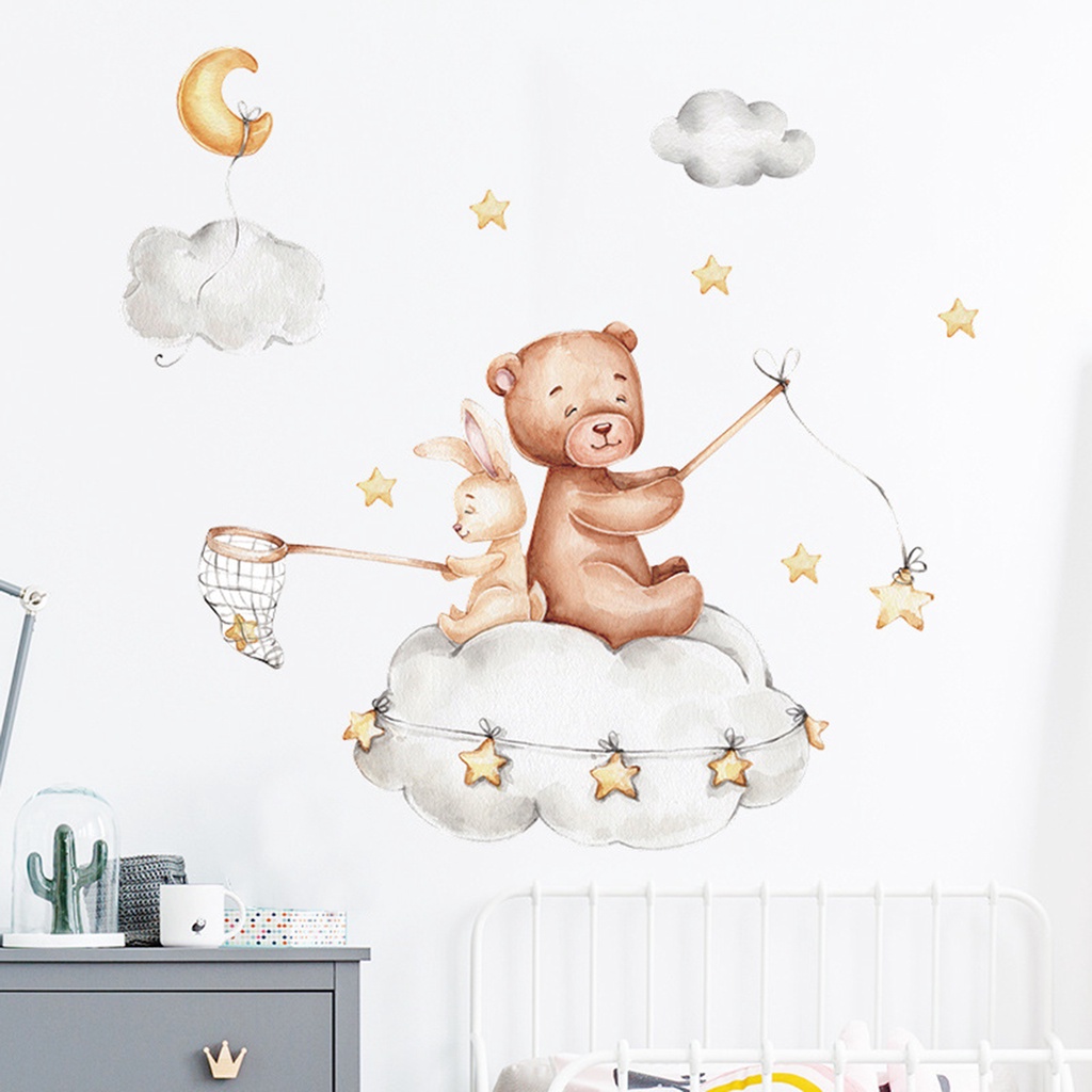 Miếng Dán Tường Bằng PVC Chống Nước Họa Tiết Hoạt Hình Bắt Mắt Trang Trí Nhà Cửa DIY