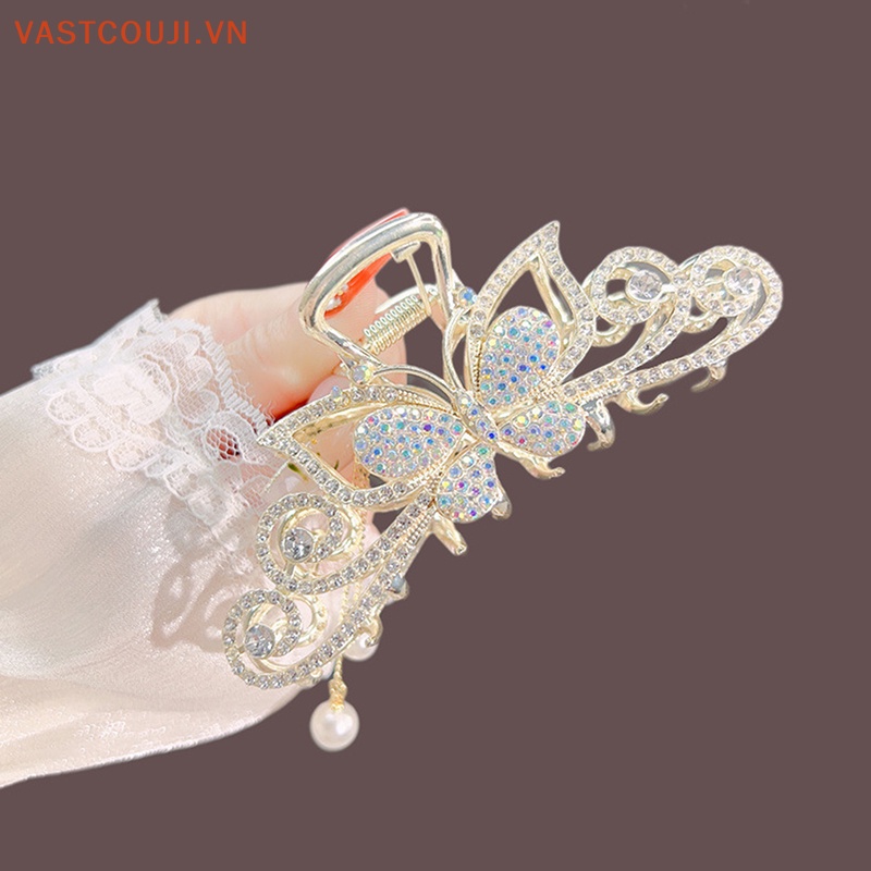 Kẹp Tóc Hình Bướm Rỗng Dát Kim Cương Mưa Thời Trang Cao Cấp Cho Nữ VN
