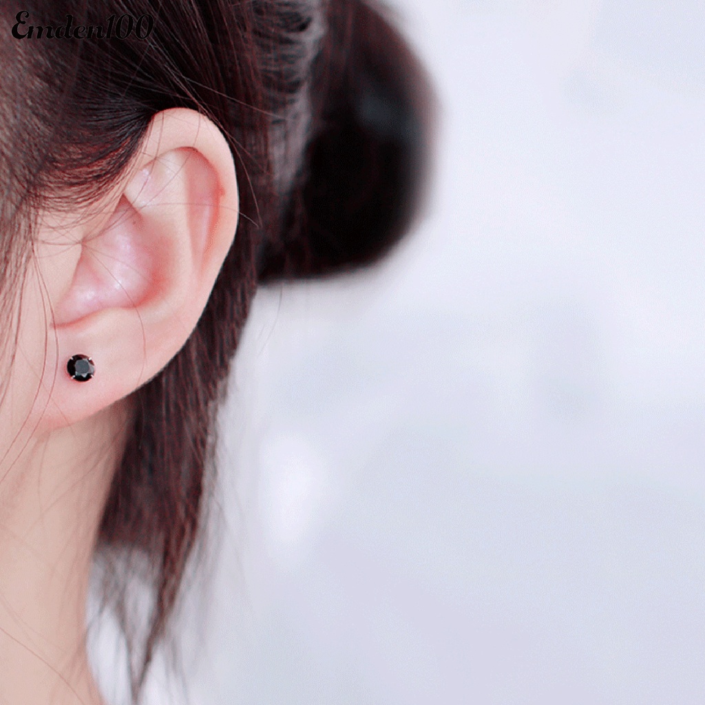 1 Đôi Bông Tai Đính Đá Thời Trang Dành Cho Nam Và Nữ