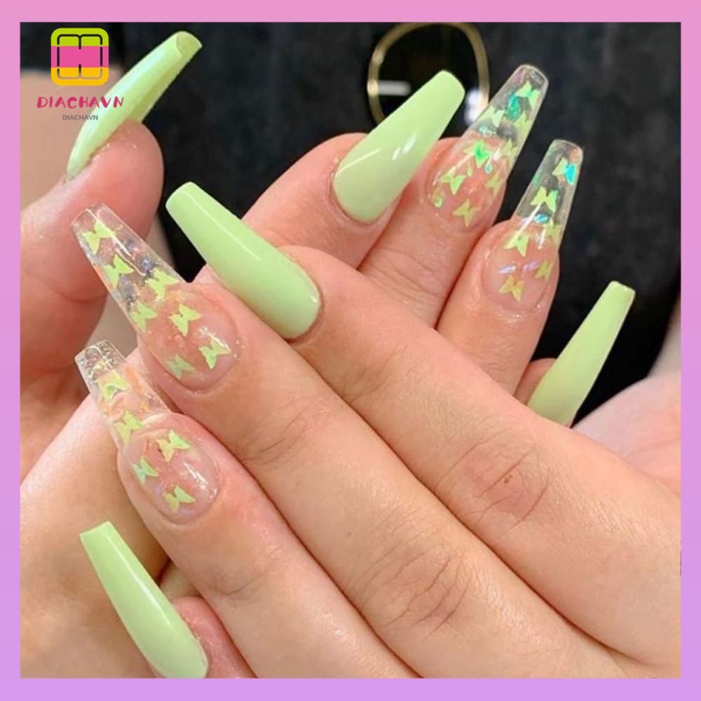 DIACHAVN Bộ 24 Móng Tay Giả Múa Ba Lê Che Phủ Toàn Diện Tháo Rời Được