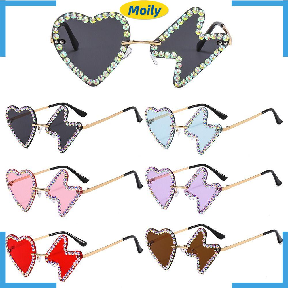MOILYVN Kính Mát Đính Kim Cương Giả Theo Phong Cách Hip Hop
