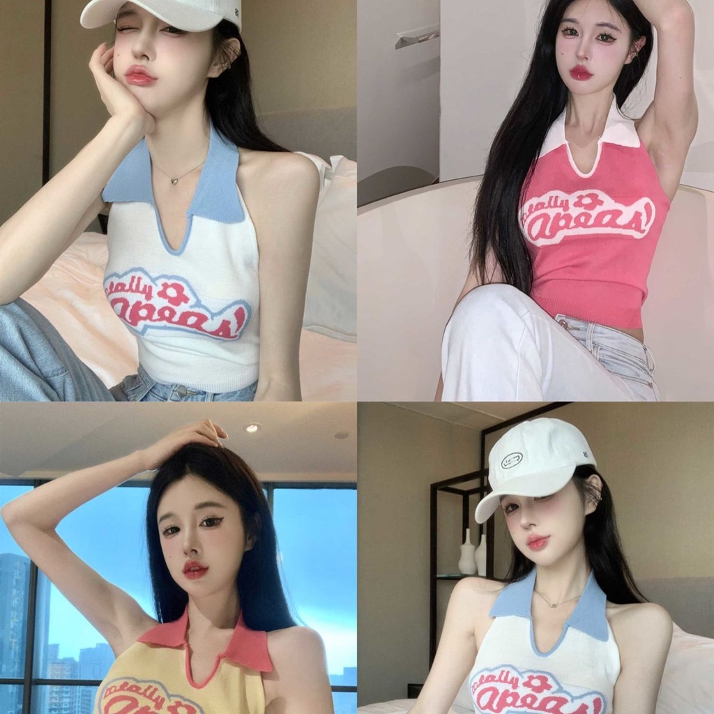 Áo Hai Dây Dáng Ngắn Phong Cách Mỹ Ngọt Ngào Thời Trang Mùa Hè Cho Nữ