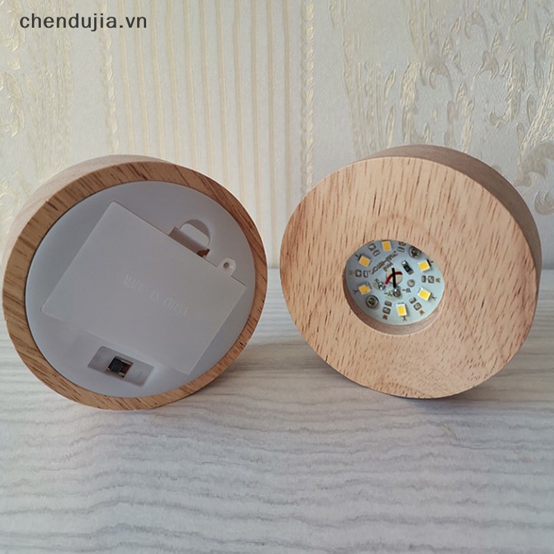 Đế Đèn LED Tròn 8cm 3D Bằng Nhựa Resin Pha Lê Dùng Trang Trí