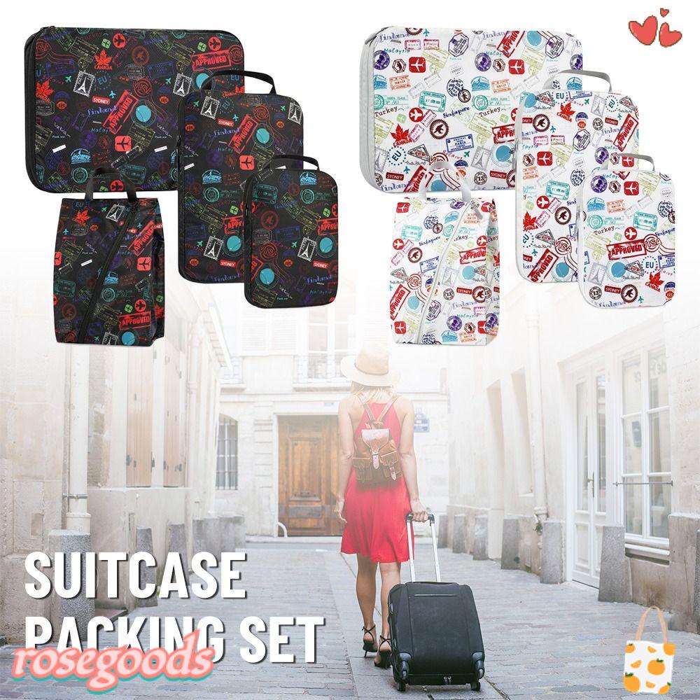 ROSE Bộ 4 Túi Đựng Giày Chống Thấm Nước Tiện Lợi Khi Đi Du Lịch