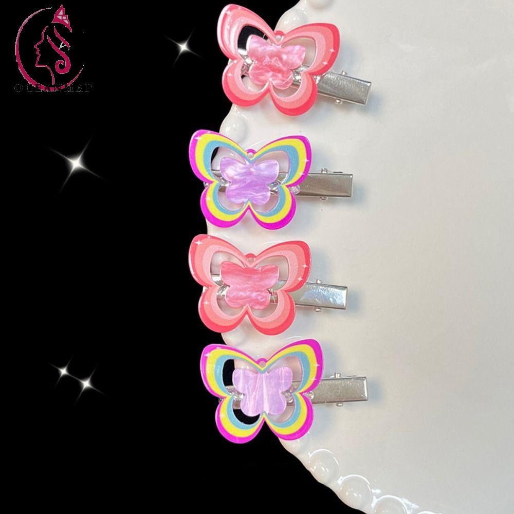 OCEANMAP Set 2 Kẹp Bướm Bằng Acrylic Y2k Nhiều Màu Phong Cách Dopamine Thanh Lịch Đa Ứng Dụng Cho Bữa Tiệc