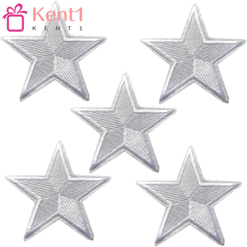 KENT1 Set 5 Miếng Vải Cotton Màu Trắng Hình Ngôi Sao Dùng Để Vá Nón