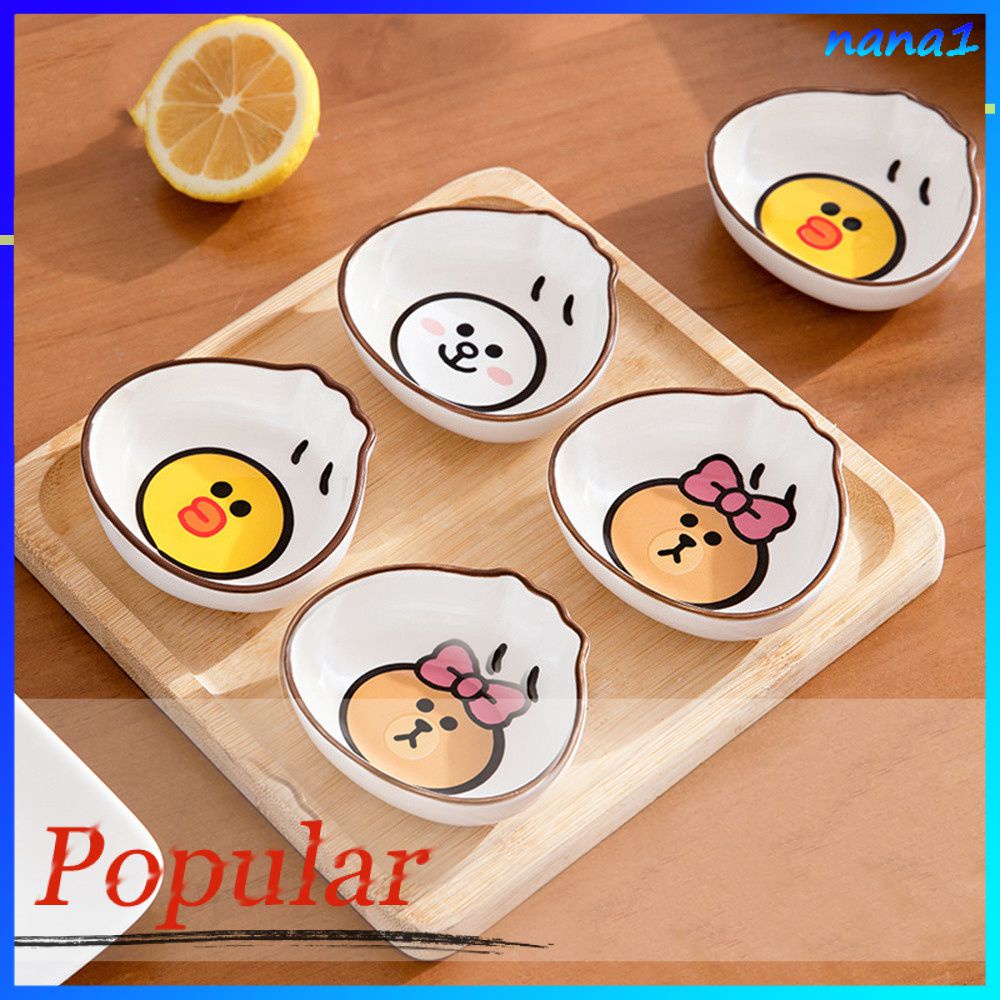 Line FRIENDS Đĩa Nhỏ Đựng Nước Chấm / Gia Vị Họa Tiết Hoạt Hình Dễ Thương