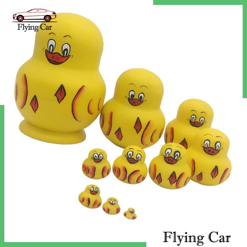 Bộ 10 Búp Bê Nga Matryoshka Bằng Gỗ In Họa Tiết Hoạt Hình Dễ Thương Dùng Làm Quà Tặng Cho Bé