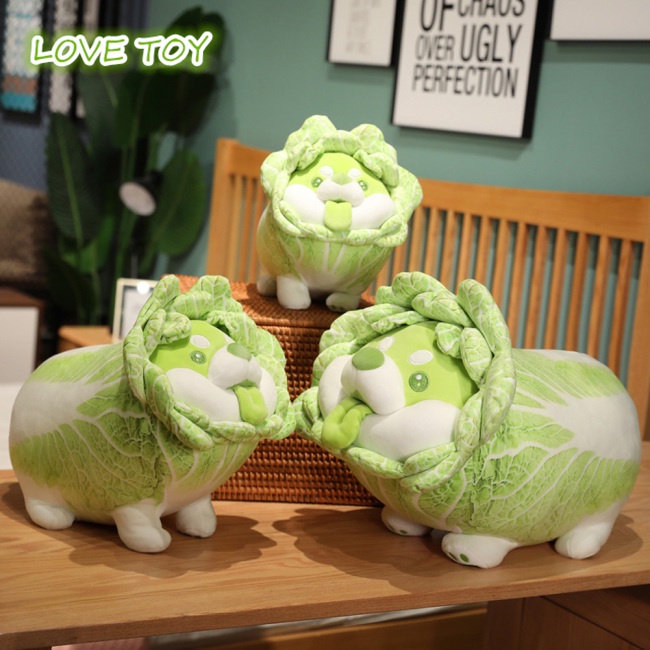 Đồ chơi nhồi bông Hình Chú Chó Hoạt Hình 12 Inches Cabbage Đáng Yêu